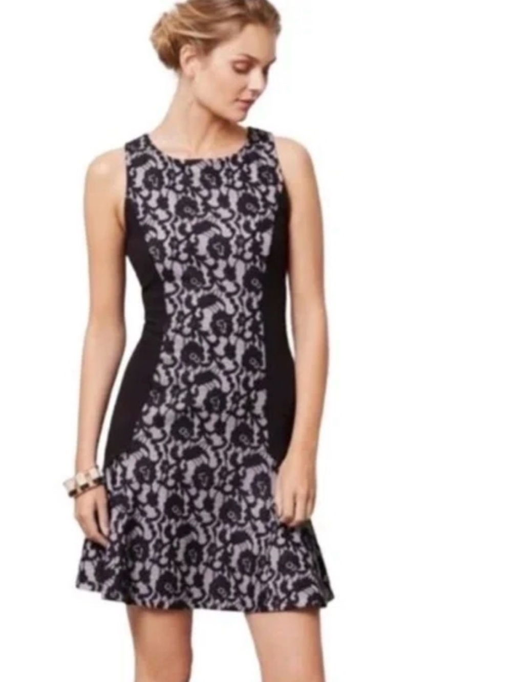 Anthropologie Maeve Floral Midi Dress | S | Black and Purple